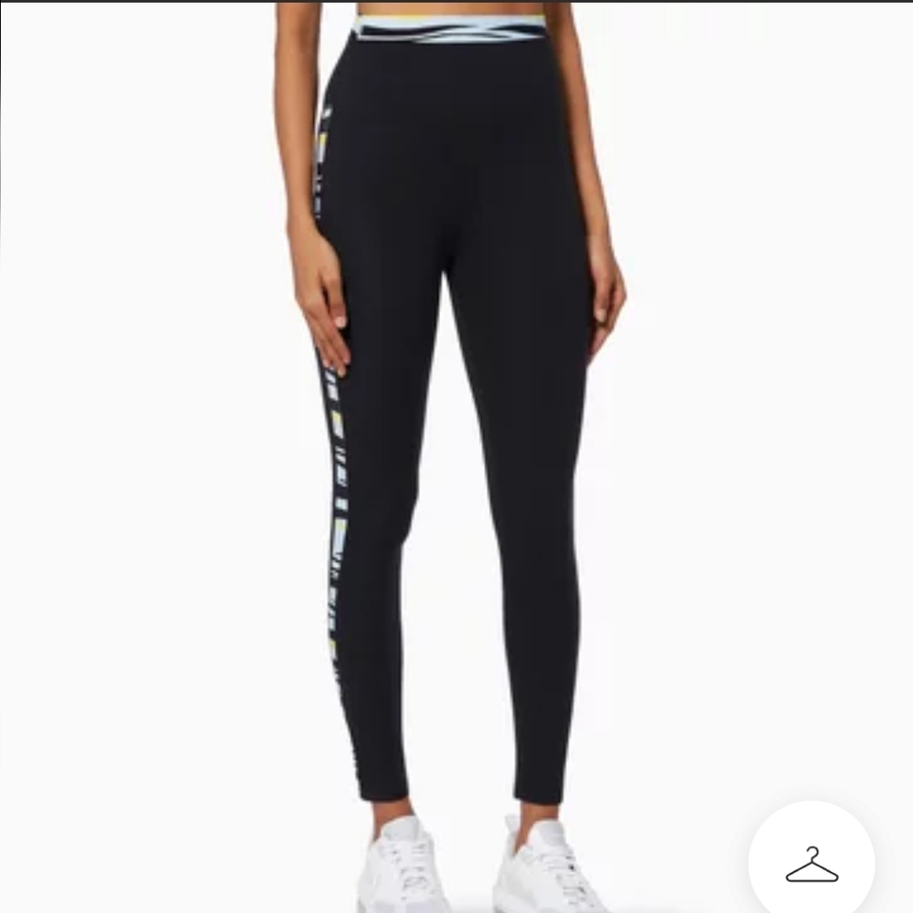 Splits59 Black Leggings with White and Blue Accents